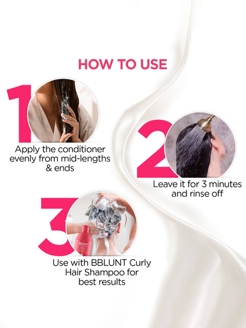BBLUNT Curly Hair Conditioner with Coconut Water & Jojoba Oil - 250g 6 BBLUNT Curly Hair Conditioner with Coconut Water & Jojoba Oil - 250g