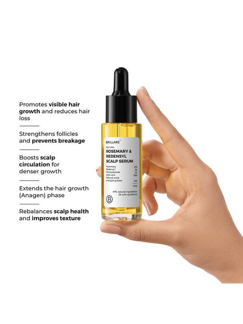 BRILLARE 10% Rosemary & 3% Redensyl Hair Growth Serum with 3% Phytopeptide - 30ML 3 BRILLARE 10% Rosemary & 3% Redensyl Hair Growth Serum with 3% Phytopeptide - 30ML