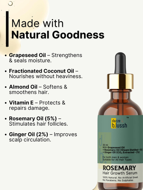 Dazze and blussh Rosemary Hair Growth Serum - 30ml 3 Dazze and blussh Rosemary Hair Growth Serum - 30ml