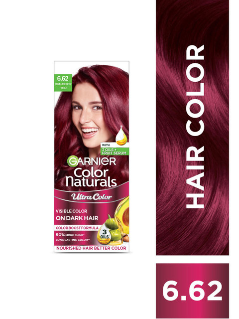 Garnier Color Naturals Ultracolor Nourished Hair Color 55ml+50g - Cranberry Red 6.62 2 Garnier Color Naturals Ultracolor Nourished Hair Color 55ml+50g - Cranberry Red 6.62