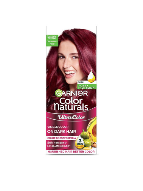 Garnier Color Naturals Ultracolor Nourished Hair Color 55ml+50g - Cranberry Red 6.62 1 Garnier Color Naturals Ultracolor Nourished Hair Color 55ml+50g - Cranberry Red 6.62