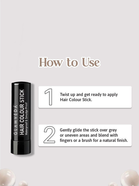 GLAMVEDA Natural Water Proof & Smudge Proof Hair Colour Touch-Up Stick - 4 g - Black 3 GLAMVEDA Natural Water Proof & Smudge Proof Hair Colour Touch-Up Stick - 4 g - Black
