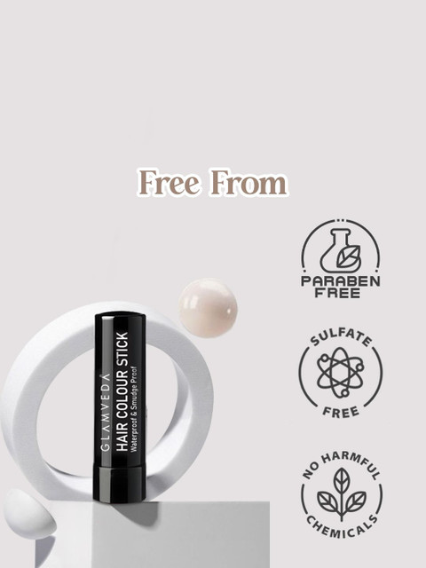 GLAMVEDA Natural Water Proof & Smudge Proof Hair Colour Touch-Up Stick - 4 g - Black 4 GLAMVEDA Natural Water Proof & Smudge Proof Hair Colour Touch-Up Stick - 4 g - Black