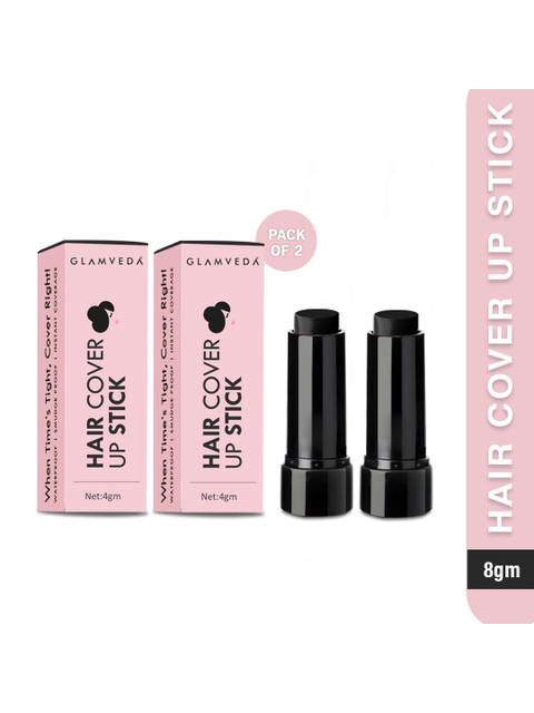 GLAMVEDA Set of 2 Natural Water Proof Hair Colour Touch-Up Stick - 4 g Each - Black 2 GLAMVEDA Set of 2 Natural Water Proof Hair Colour Touch-Up Stick - 4 g Each - Black