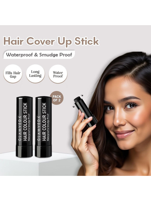 GLAMVEDA Set of 2 Natural Water Proof Hair Colour Touch-Up Stick - 4 g Each - Black 3 GLAMVEDA Set of 2 Natural Water Proof Hair Colour Touch-Up Stick - 4 g Each - Black