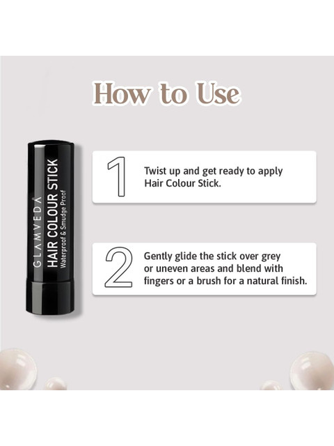GLAMVEDA Set of 2 Natural Water Proof Hair Colour Touch-Up Stick - 4 g Each - Black 4 GLAMVEDA Set of 2 Natural Water Proof Hair Colour Touch-Up Stick - 4 g Each - Black
