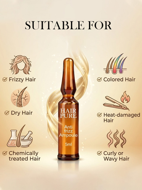 Hair Pure Set Of 5 Anti Frizz Ampoules - 5 ml Each 5 Hair Pure Set Of 5 Anti Frizz Ampoules - 5 ml Each