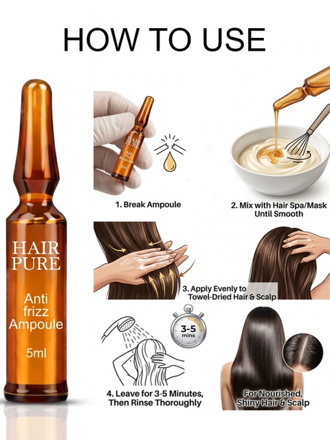 Hair Pure Set Of 5 Anti Frizz Ampoules - 5 ml Each 6 Hair Pure Set Of 5 Anti Frizz Ampoules - 5 ml Each