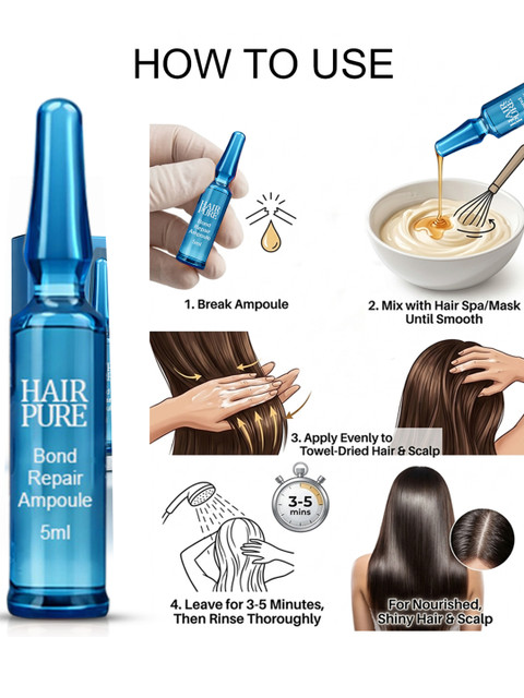 Hair Pure Set Of 5 Bond Repair Ampoule - 5 ml Each 6 Hair Pure Set Of 5 Bond Repair Ampoule - 5 ml Each