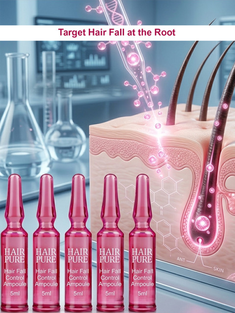 Hair Pure Set Of 5 Hairfall Control Ampoule - 5 ml Each 2 Hair Pure Set Of 5 Hairfall Control Ampoule - 5 ml Each