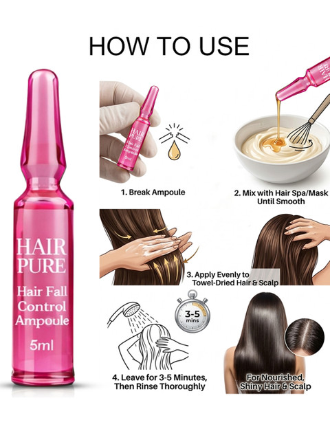 Hair Pure Set Of 5 Hairfall Control Ampoule - 5 ml Each 6 Hair Pure Set Of 5 Hairfall Control Ampoule - 5 ml Each