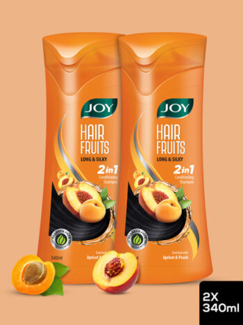JOY Set of 2 Apricot & Peach Conditioning Shampoo for Long & Silky Hair - 340ml Each