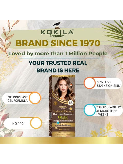 KOKILA Organics Hair Colour Shampoo - 400 ml - Natural Brown 5 KOKILA Organics Hair Colour Shampoo - 400 ml - Natural Brown