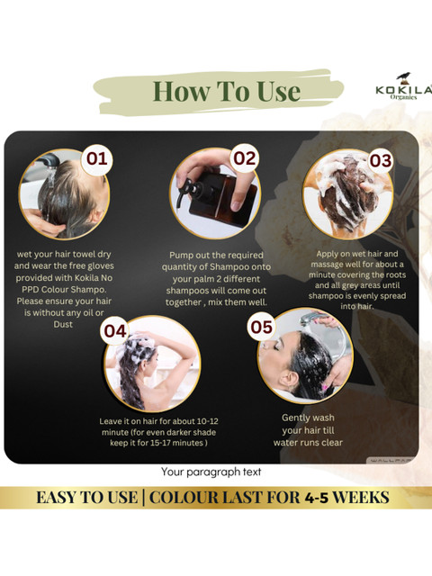 KOKILA Organics Hair Colour Shampoo - 400 ml - Natural Brown 6 KOKILA Organics Hair Colour Shampoo - 400 ml - Natural Brown