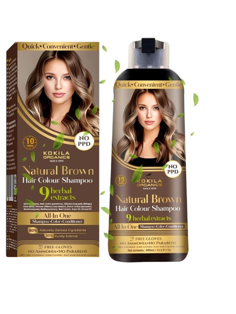 KOKILA Organics Hair Colour Shampoo - 400 ml - Natural Brown 1 KOKILA Organics Hair Colour Shampoo - 400 ml - Natural Brown
