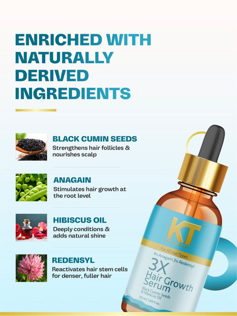 KT PROFESSIONAL 3X Hair Growth Serum with Black Cumin - 50ml 3 KT PROFESSIONAL 3X Hair Growth Serum with Black Cumin - 50ml