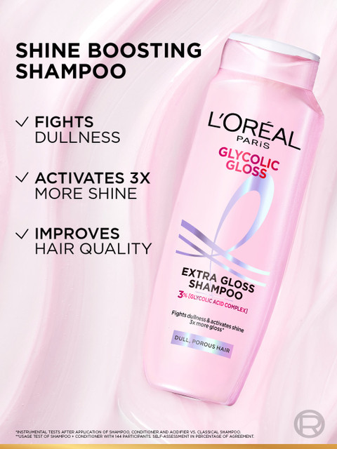 LOreal Paris Glycolic Gloss Shampoo with Glycolic Acid for Dull & Porous Hair - 340 ml 4 LOreal Paris Glycolic Gloss Shampoo with Glycolic Acid for Dull & Porous Hair - 340 ml
