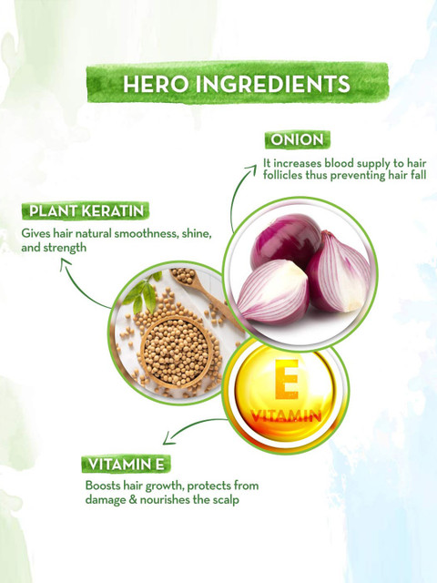 Mamaearth Onion Shampoo with Vitamin E & Plant Keratin - 650 ml 4 Mamaearth Onion Shampoo with Vitamin E & Plant Keratin - 650 ml