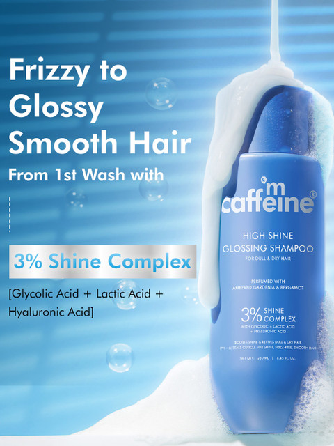 MCaffeine Glossy Hair Shampoo 3% Shine Complex Shinier Hair 48Hr Anti Frizz 250ml 2 MCaffeine Glossy Hair Shampoo 3% Shine Complex Shinier Hair 48Hr Anti Frizz 250ml