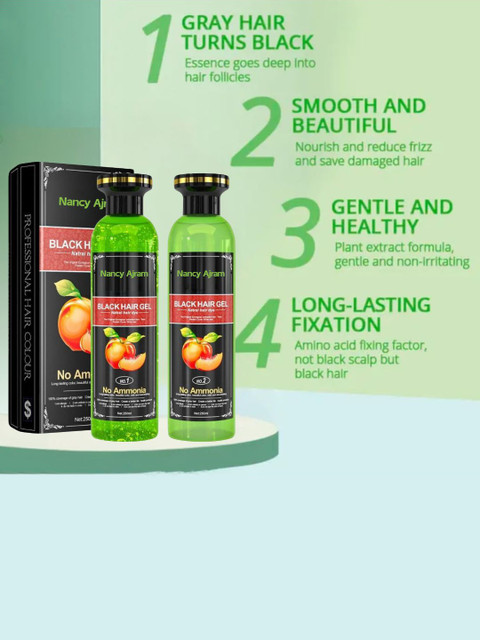 NANCY AJRAM Set Of 2 Long Lasting Hair Dye - 250 ml Each - Black 3 NANCY AJRAM Set Of 2 Long Lasting Hair Dye - 250 ml Each - Black
