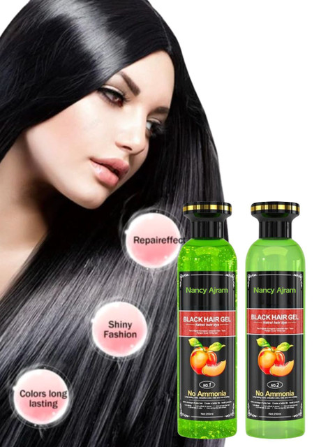 NANCY AJRAM Set Of 2 Long Lasting Hair Dye - 250 ml Each - Black 4 NANCY AJRAM Set Of 2 Long Lasting Hair Dye - 250 ml Each - Black