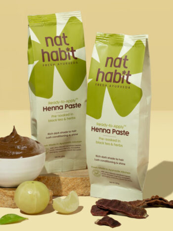 Nat Habit 2Pcs Ready-To-Apply Henna Paste with Black Tea & Herbs 220g each - Rich Brown