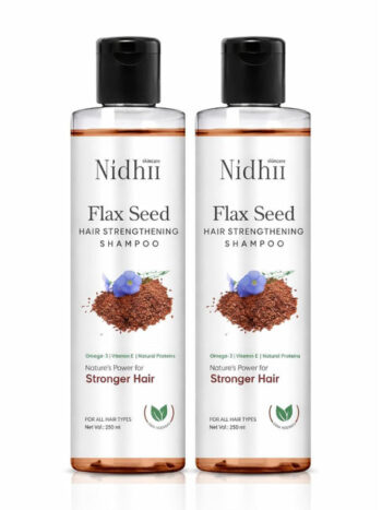 Nidhii Skincare Set Of 2 Flax Seed Hair Strengthening Shampoo - 250 ml Each