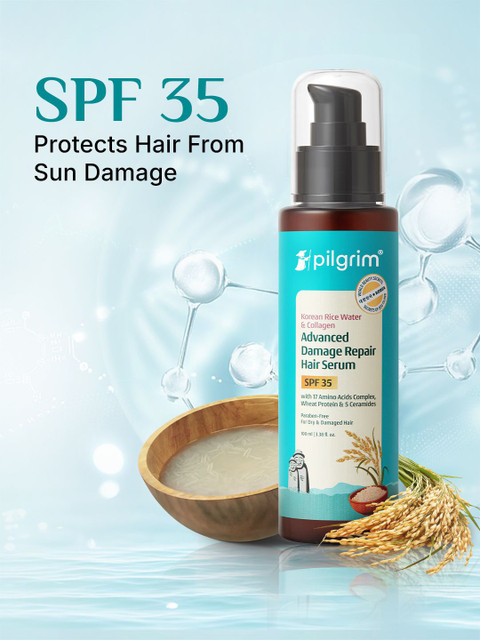 Pilgrim Korean Rice Water & Collagen Damage Repair Hair Serum- 100 ml 2 Pilgrim Korean Rice Water & Collagen Damage Repair Hair Serum- 100 ml