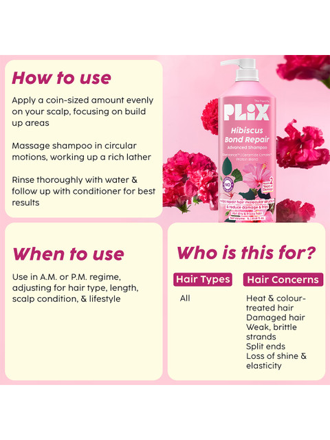 PLIX THE PLANT FIX Hibiscus Bond Repair Shampoo- 1L 5 PLIX THE PLANT FIX Hibiscus Bond Repair Shampoo- 1L
