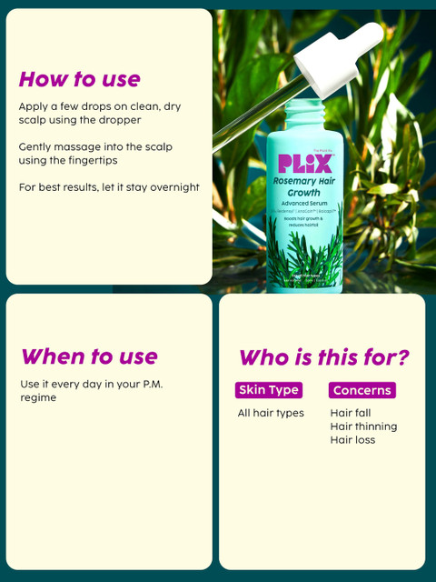 PLIX THE PLANT FIX Rosemary Hair Growth Advanced Serum For Hair Growth - 50ml 4 PLIX THE PLANT FIX Rosemary Hair Growth Advanced Serum For Hair Growth - 50ml