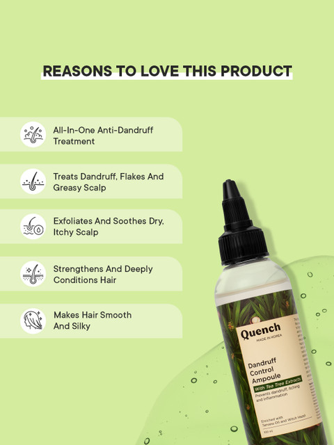 Quench Dandruff Control Tea Tree Extracts to Treat Dandruff Scalp Hair Serum-100ml 3 Quench Dandruff Control Tea Tree Extracts to Treat Dandruff Scalp Hair Serum-100ml