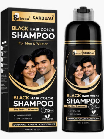 Sarbeau Hair Color Shampoo - 400 ml - Black