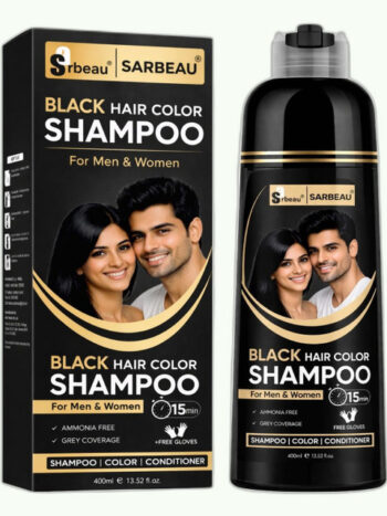 Sarbeau Hair Color Shampoo - 400 ml - Black