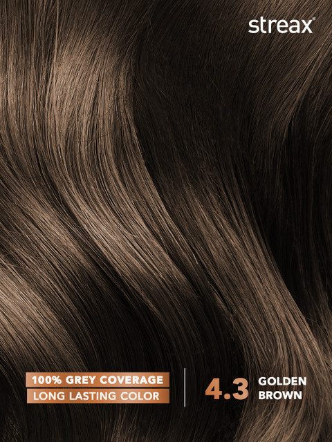 Streax Ammonia Free Cream Hair Colour 140ml - Golden Brown 4.3 2 Streax Ammonia Free Cream Hair Colour 140ml - Golden Brown 4.3