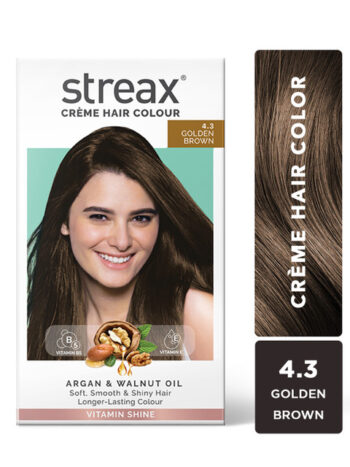 Streax Ammonia Free Cream Hair Colour 140ml - Golden Brown 4.3