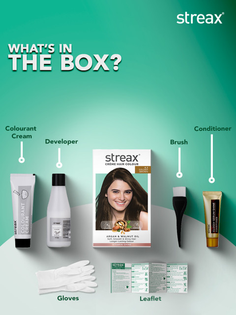 Streax Ammonia Free Cream Hair Colour 140ml - Golden Brown 4.3 5 Streax Ammonia Free Cream Hair Colour 140ml - Golden Brown 4.3