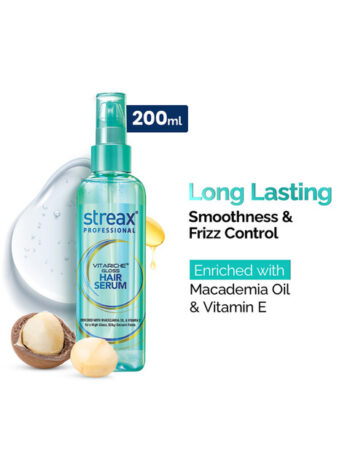 Streax Professional Vitariche Gloss Hair Serum for All Hair Types - 200 ml