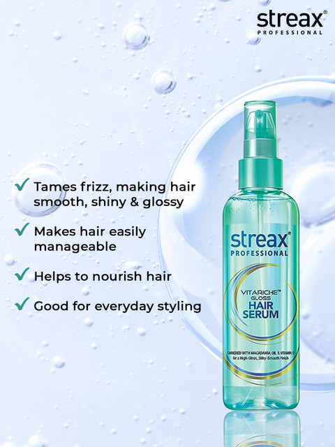 Streax Professional Vitariche Gloss Hair Serum for All Hair Types - 200 ml 5 Streax Professional Vitariche Gloss Hair Serum for All Hair Types - 200 ml