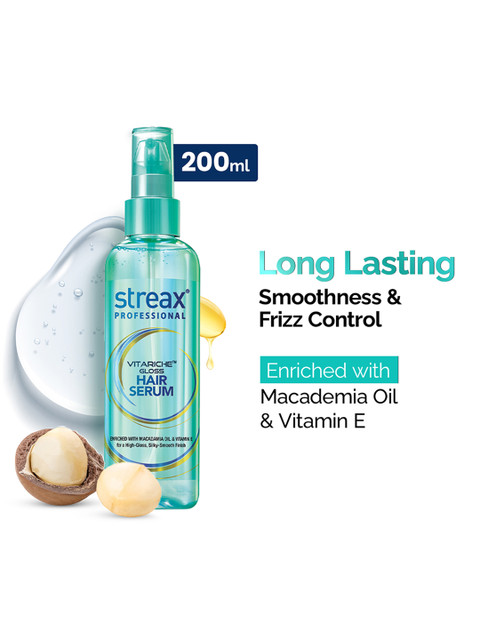 Streax Professional Vitariche Gloss Hair Serum for All Hair Types - 200 ml 1 Streax Professional Vitariche Gloss Hair Serum for All Hair Types - 200 ml