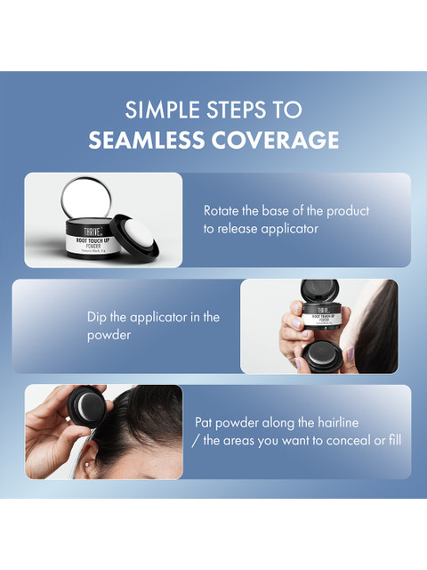 Thriveco Root Touch Up Powder to Cover Greys & Bald Spots 4 g - Natural Black 3 Thriveco Root Touch Up Powder to Cover Greys & Bald Spots 4 g - Natural Black